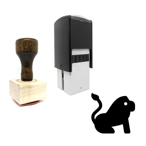 "Lion" rubber stamp with 3 sample imprints of the image