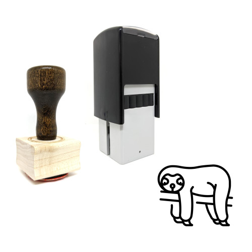 "Sloth" rubber stamp with 3 sample imprints of the image