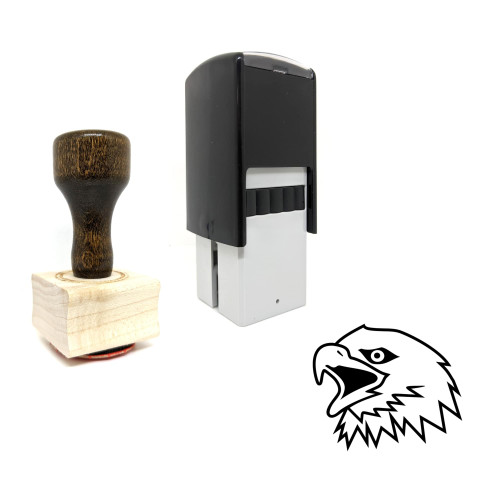 "Bald Eagle" rubber stamp with 3 sample imprints of the image