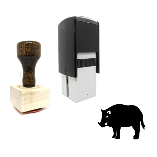 "Boar" rubber stamp with 3 sample imprints of the image