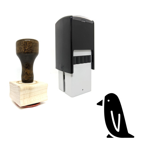 "Penguin" rubber stamp with 3 sample imprints of the image