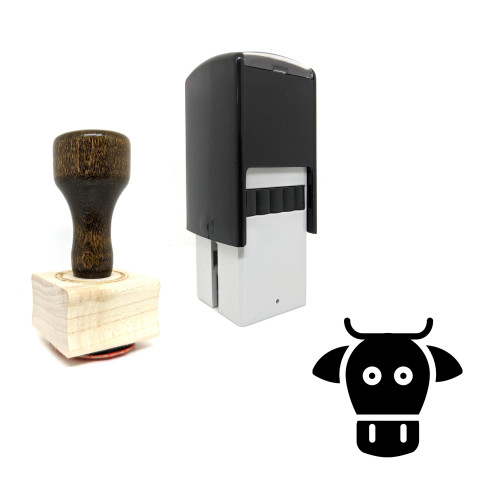 "Cow" rubber stamp with 3 sample imprints of the image