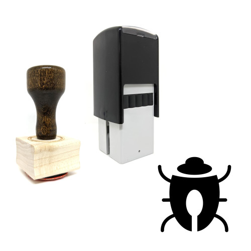 "Beetle" rubber stamp with 3 sample imprints of the image