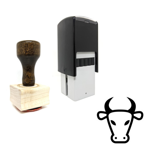 "Bull" rubber stamp with 3 sample imprints of the image