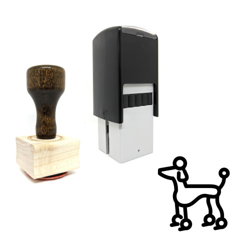 "Poodle" rubber stamp with 3 sample imprints of the image