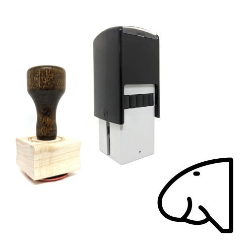 "Manatee" rubber stamp with 3 sample imprints of the image
