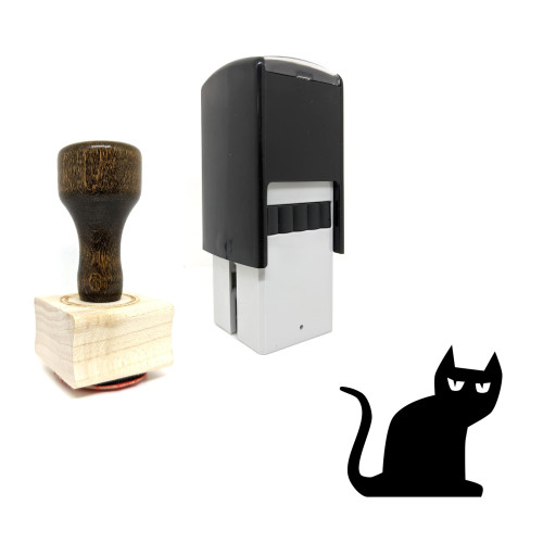 "Black Cat" rubber stamp with 3 sample imprints of the image