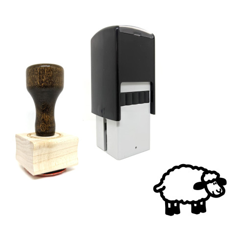 "Sheep" rubber stamp with 3 sample imprints of the image