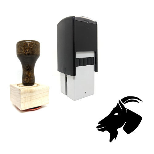 "Goat" rubber stamp with 3 sample imprints of the image