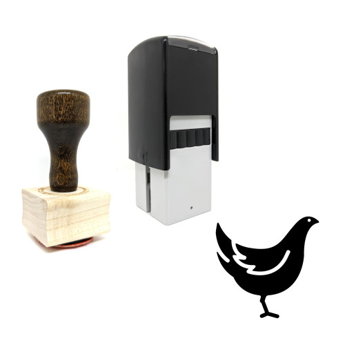 "Hen" rubber stamp with 3 sample imprints of the image