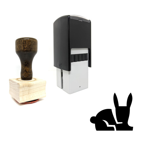 "Rabbit" rubber stamp with 3 sample imprints of the image