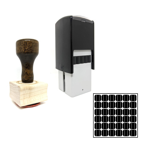 "Solar Panel" rubber stamp with 3 sample imprints of the image