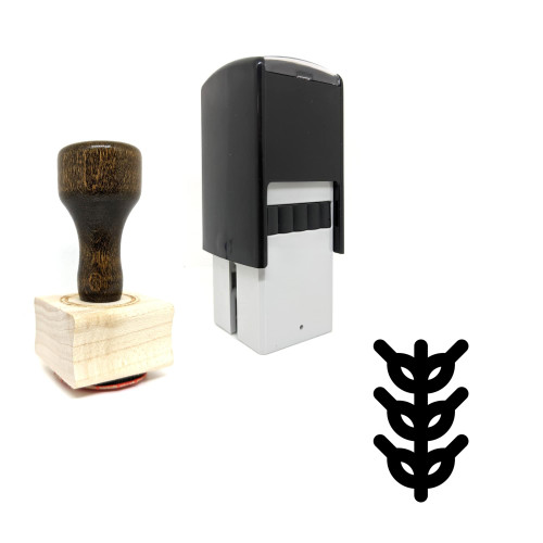 "Grains" rubber stamp with 3 sample imprints of the image