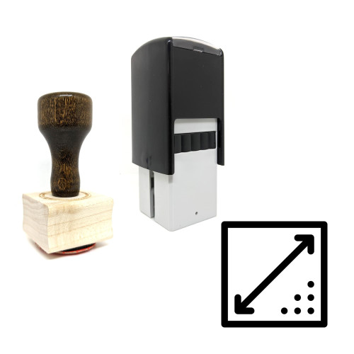 "Resizable" rubber stamp with 3 sample imprints of the image