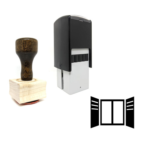 "Window" rubber stamp with 3 sample imprints of the image