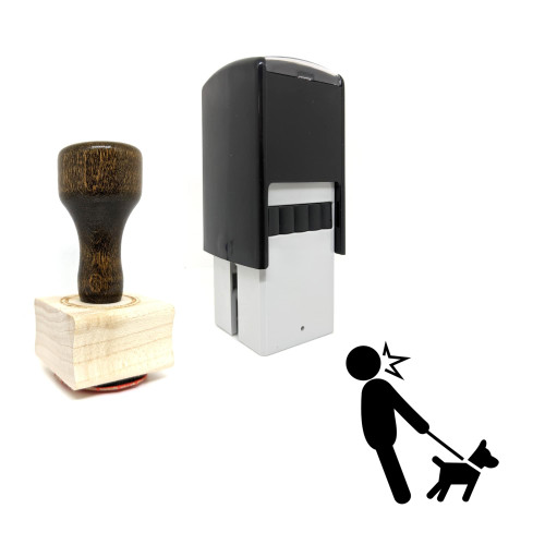 "Dog Walking" rubber stamp with 3 sample imprints of the image