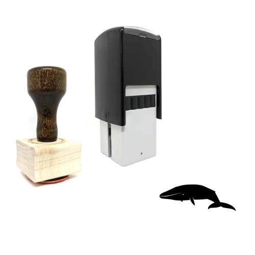 "Whale" rubber stamp with 3 sample imprints of the image