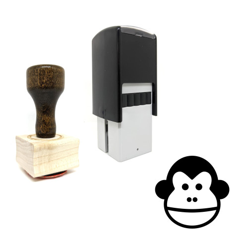 "Monkey" rubber stamp with 3 sample imprints of the image