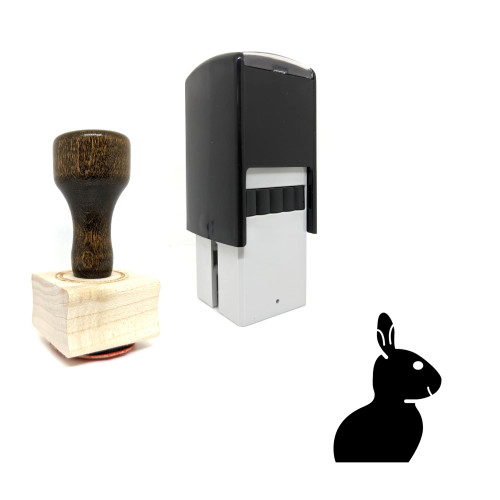 "Rabbit" rubber stamp with 3 sample imprints of the image