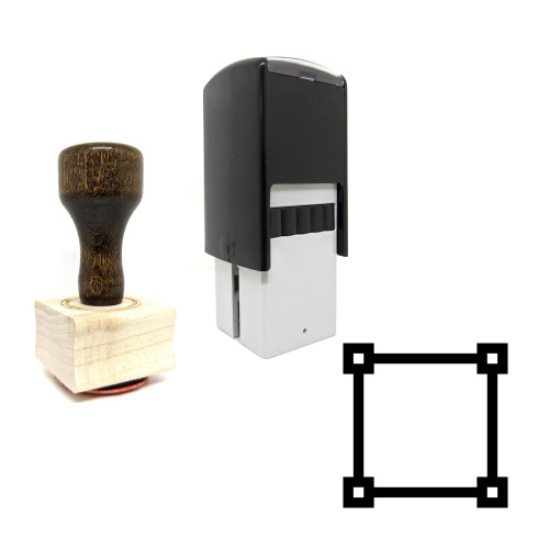 "Vector" rubber stamp with 3 sample imprints of the image