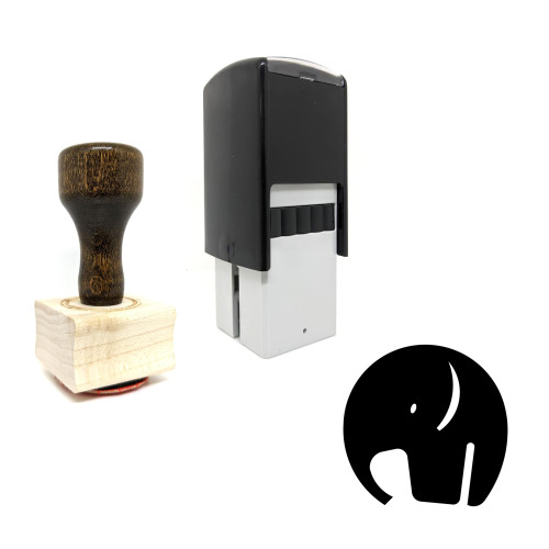 "Elephant" rubber stamp with 3 sample imprints of the image