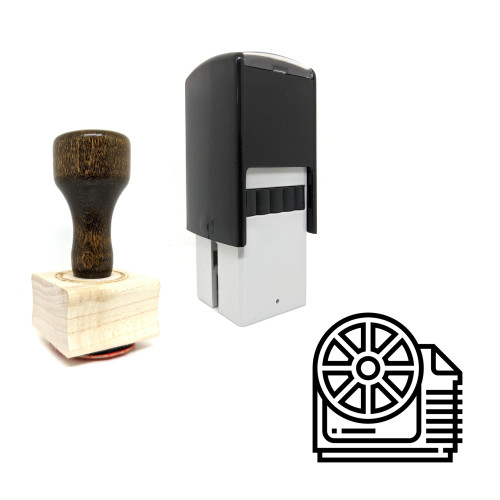 "Mechanical" rubber stamp with 3 sample imprints of the image