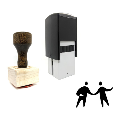 "Handshake" rubber stamp with 3 sample imprints of the image