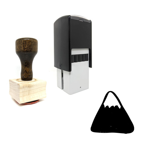 "Mountain" rubber stamp with 3 sample imprints of the image