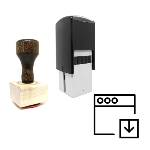 "Download Window" rubber stamp with 3 sample imprints of the image