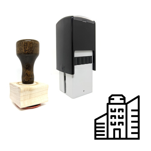 "Business District" rubber stamp with 3 sample imprints of the image