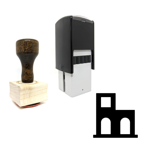 "House" rubber stamp with 3 sample imprints of the image