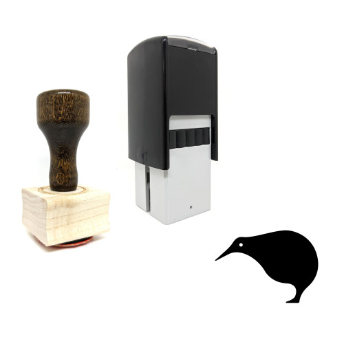 "Kiwi Bird" rubber stamp with 3 sample imprints of the image