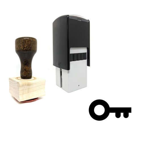 "Key" rubber stamp with 3 sample imprints of the image