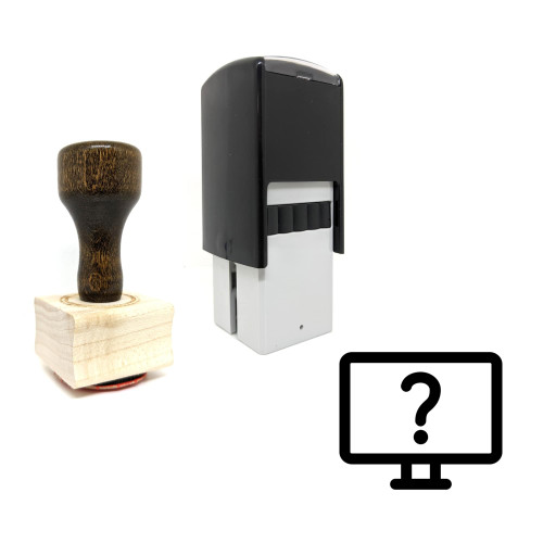 "Unknown Monitor" rubber stamp with 3 sample imprints of the image