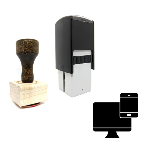 "Gadget" rubber stamp with 3 sample imprints of the image