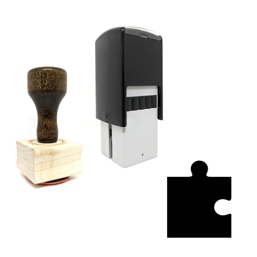 "Puzzle" rubber stamp with 3 sample imprints of the image