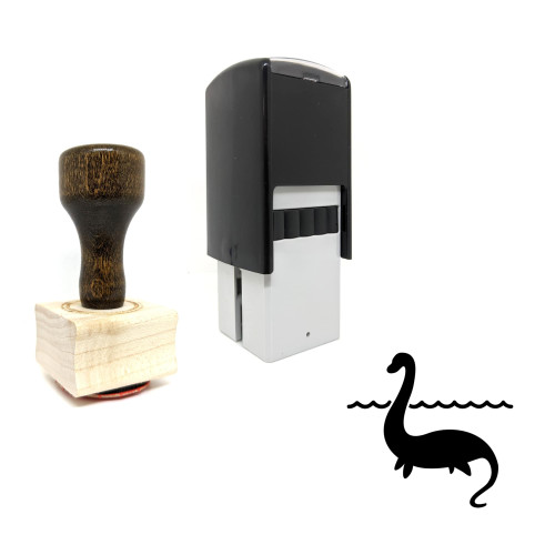 "Loch Ness Monster" rubber stamp with 3 sample imprints of the image