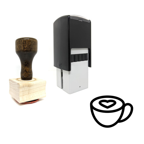 "Cappuccino" rubber stamp with 3 sample imprints of the image