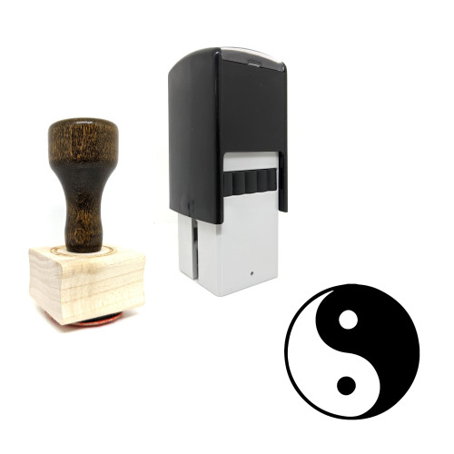 "Yin Yang" rubber stamp with 3 sample imprints of the image