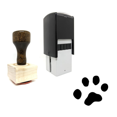 "Paw Print" rubber stamp with 3 sample imprints of the image