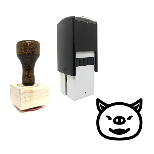 "Pig" rubber stamp with 3 sample imprints of the image