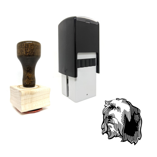 "Bearded Collie" rubber stamp with 3 sample imprints of the image