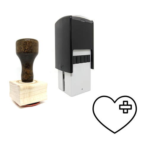 "Heart Disease" rubber stamp with 3 sample imprints of the image