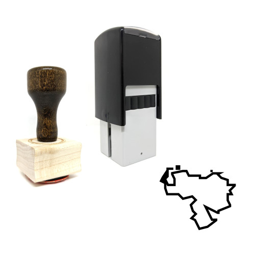 "Venezuela" rubber stamp with 3 sample imprints of the image