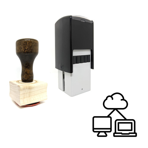 "Cloud Transfer" rubber stamp with 3 sample imprints of the image