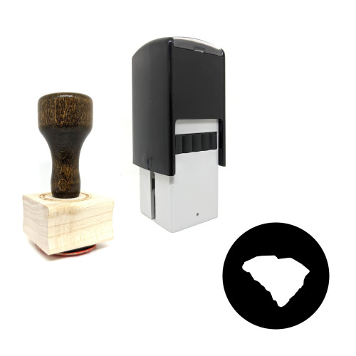 "South Carolina" rubber stamp with 3 sample imprints of the image "South Carolina" rubber stamp with 3 sample imprints of the image