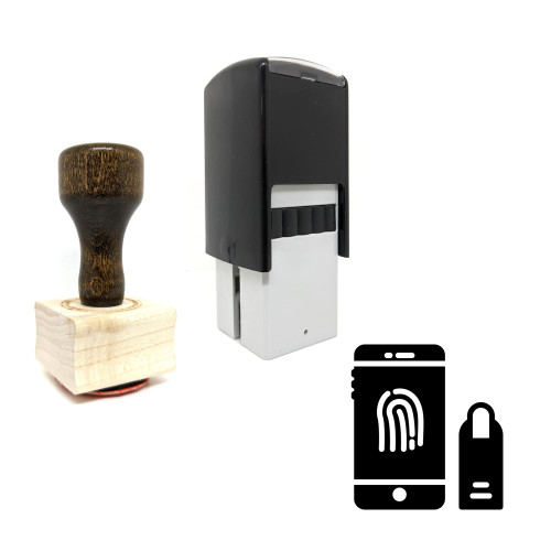 "Fingerprint Id" rubber stamp with 3 sample imprints of the image