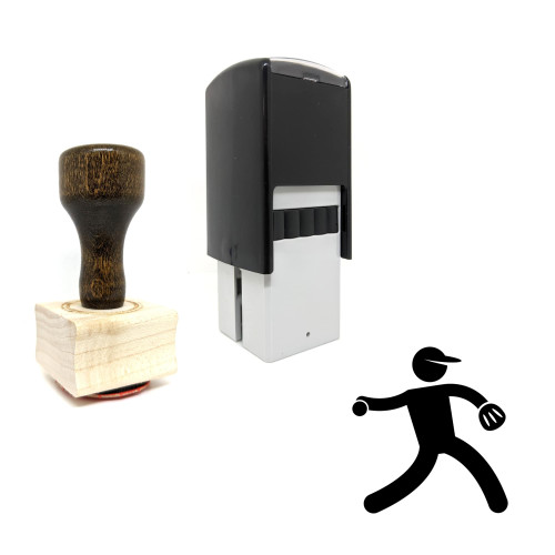 "Pitcher" rubber stamp with 3 sample imprints of the image