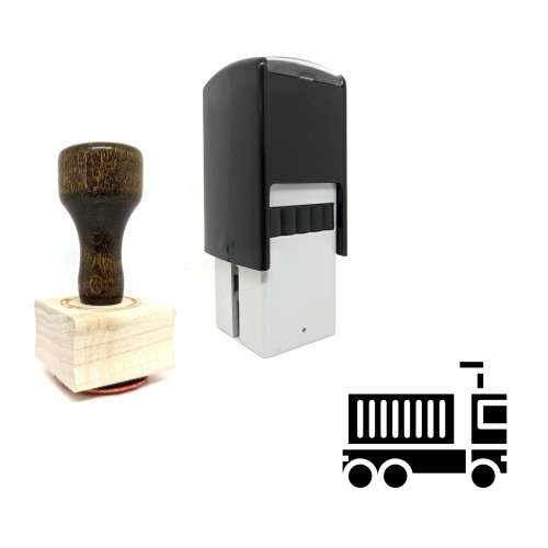 "Cargo Truck" rubber stamp with 3 sample imprints of the image