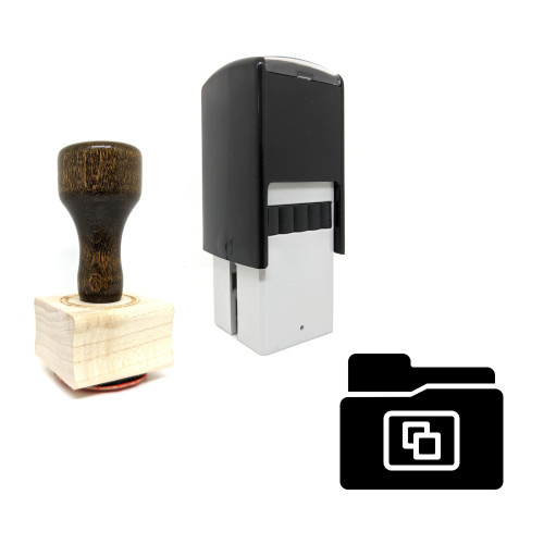 "COPY FOLDER" rubber stamp with 3 sample imprints of the image